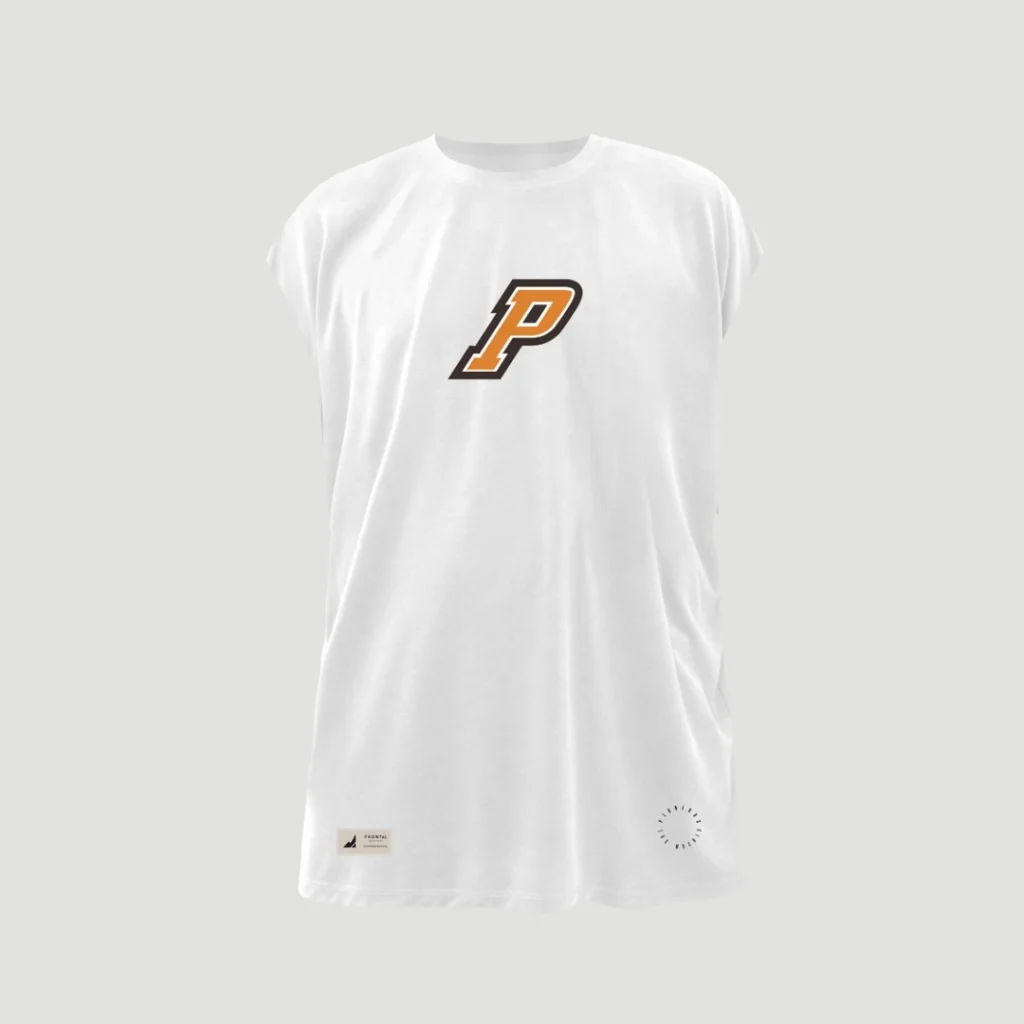 Tanktop long shoulder hombre “p” blanca